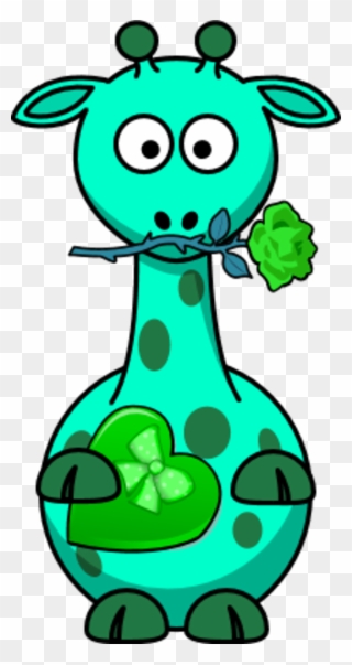 Giraffe Valentine Heart Love Romance - Cartoon Giraffe Clipart