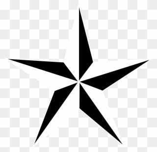 Nautical Star Black And White Clipart