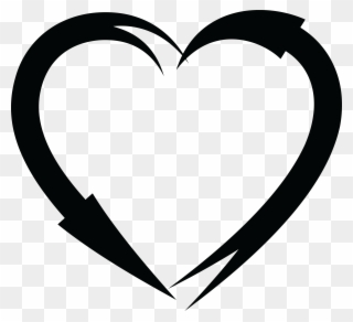 Free Clipart Of A Black And White Heart Frame Of Arrows - Heart Frame Black And White - Png Download