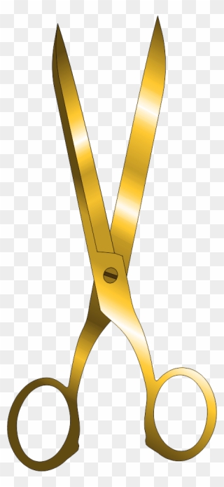 Tesoura Dourada - Tesouras De Cabeleireiro Desenho Png Clipart