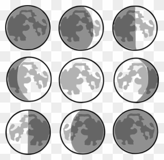 8 Phases Of The Moon Clipart
