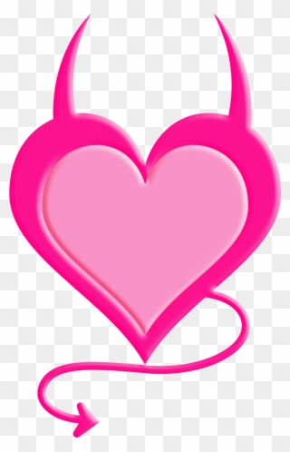Hearts - Pink Devil Heart Clipart