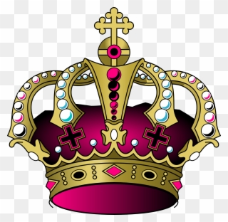 Royal King's Golden And Purple Crown - Royal Blue Crown Clipart