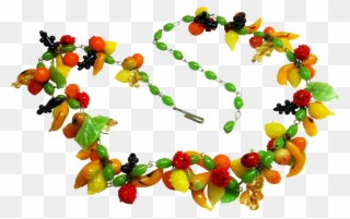 Necklace Clipart Glass Bead - Murano Glass Fruit Necklace - Png Download