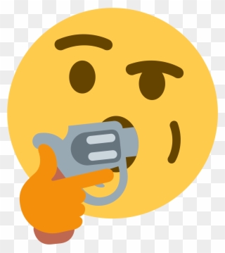 Thinking Emoji With Gun In Mouth Clipart