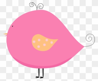 Pink Bird Polka Dot Wings Clipart Png - Whimsical Bird Clip Art Transparent Png