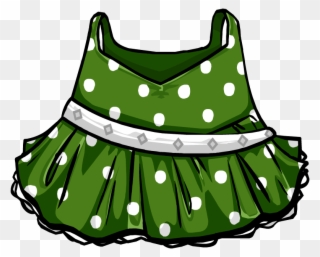 Green Polka-dot Dress - Dress Clipart