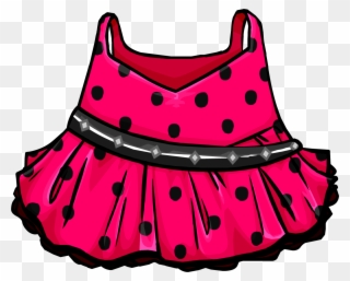 Dress Clipart Pink Polka Dot - Club Penguin - Png Download