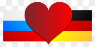 Germany, Russia, Germany, Flag, Love, Heart - Флаг России И Германии Clipart