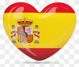 Spain Flag Heart Symbol And Emblem Of Country Brazil - Spain Flag Transparent Png Clipart