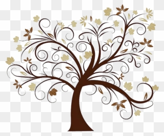 Leaning Brown Family Tree - Transparent Tree With Roots Clipart