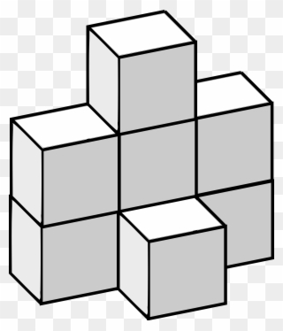 Paper Origami Mathematics Cube Burr Puzzle - Math Cubes Clip Art Black And White - Png Download