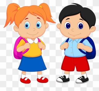 Summer Vacation Dates - Boy And Girl Student Clipart - Png Download