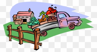 Vector Illustration Of Local Produce Fruit And Vegetable - Vegetable Truck Clip Art - Png Download