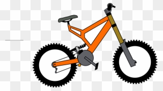 Mountain Bike Orange - Letter B Flash Card Clipart
