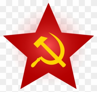 Hammer And Sickle Red Star With Glow - Hammer And Sickle Star Clipart