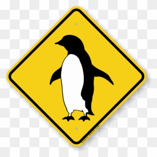 Penguin Walking Symbol Crossing Sign - Symbol Clipart
