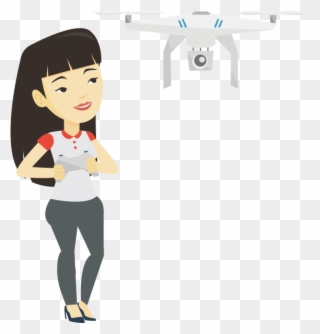 17 Websites Drone - Woman With Her Friends Cartoon Clipart