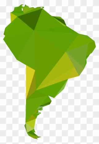 Map Of South America Vector In The Form Of Low Poly - Graphic Design Clipart