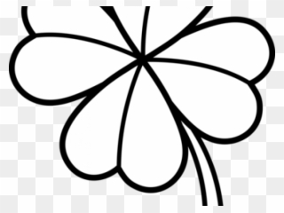 Four Leaf Clover Clipart Black And White - Png Download