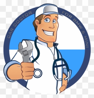 Car Doctor Logo With Bmw Colours - Mechanic Doctor Car Clipart