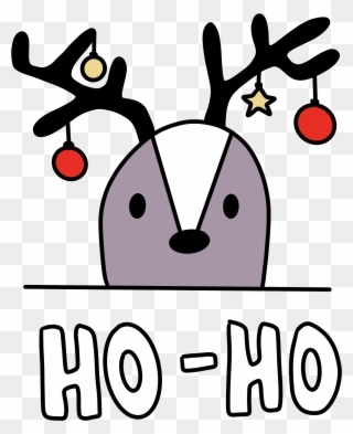 Deer Christmas Illustration Hoho Santa Rednose Christma - Santa Claus Clipart