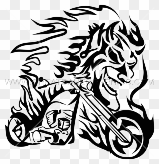 Flames Clipart Chopper - Stencil Of Hell's Flames - Png Download