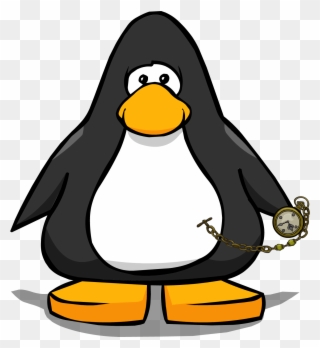 Pocket Watch From A Player Card - Penguin With Top Hat Clipart
