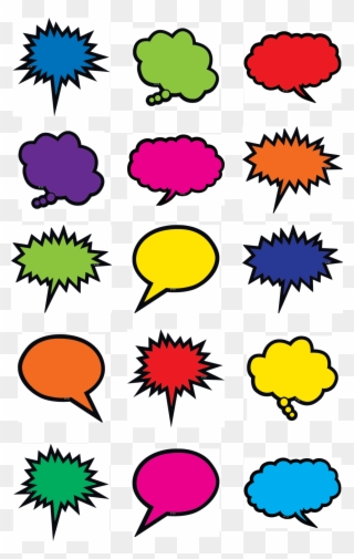 Tcr 2144 Colorful Speech Thought Bubbles Mini Cutout - Balão De Fala Colorido Png Clipart