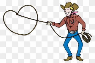 Cowboy - Cowboy With A Lasso Clipart