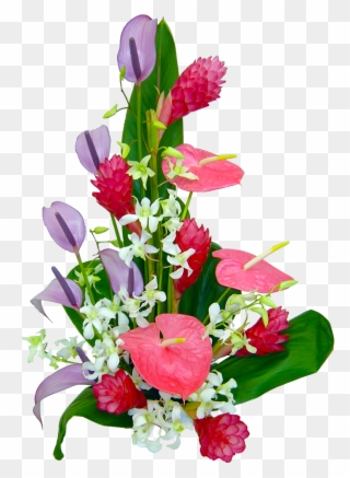 Lahaina Orchid Tropical Hawaiian Flowers Hawaiian Transparent - Tropical Bouquet Png Clipart