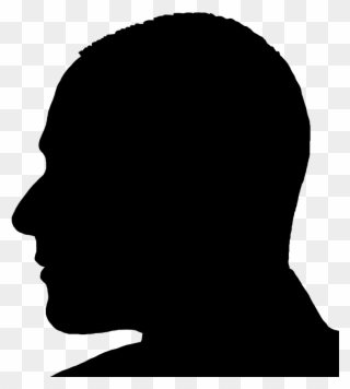 Silhouette Man Head In Profile - Silhouette Man Head Clipart