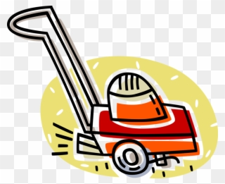 Vector Illustration Of Yard Work Electric Lawn Mower - Lawn Mowing Clipart - Png Download