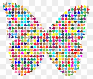 Monarch Butterfly Computer Icons Glasswing Butterfly - Colorful Hearts Clipart