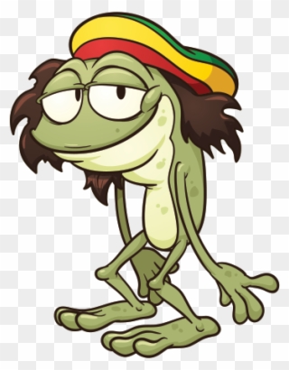 Jamaican Drawing Cartoon - Reggae Frog Clipart