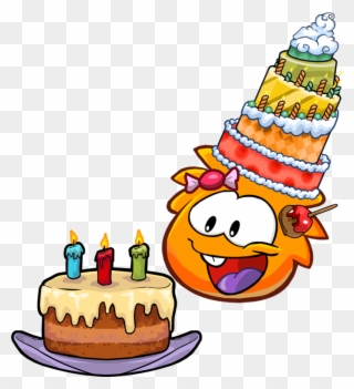 Happy Birthday Orange Puffle - Club Penguin Puffle Birthday Clipart