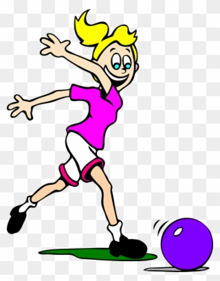 Sports Equipment Clipart Girl Sport - Cartoon Bowling Girl - Png Download
