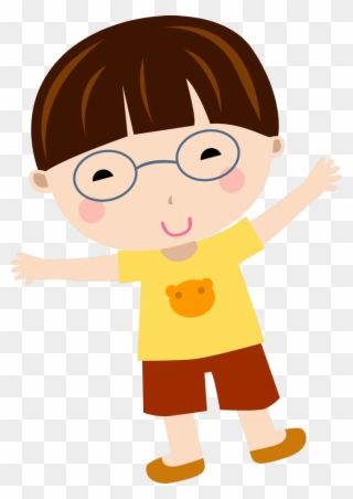 Jumping Clipart Energetic Kid - 可愛 卡通 小 男生 - Png Download