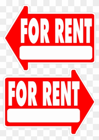 For Rent Yard Sign Arrow Shaped With Frame Statrting - Rent Sign Clipart