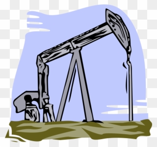 Vector Illustration Of Petroleum Industry Oil Well - Theme About Natural Resources Clipart