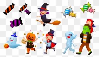 Halloween Costumes, Candy, Trick Or Treat, Costume - Halloween Süßigkeiten Cartoon Clipart