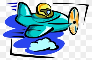Vector Illustration Of Small Fixed Wing Piston Powered Clipart