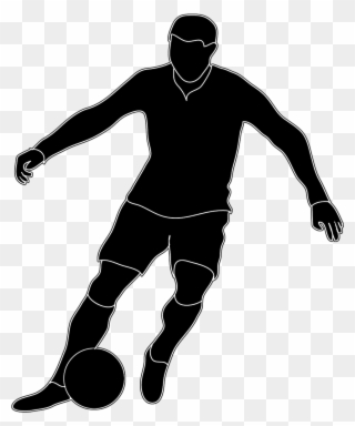Soccer - Football Players Clipart Black And White - Png Download