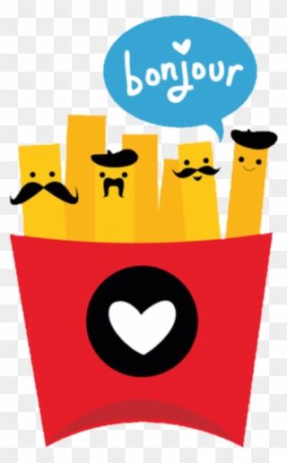 Ftefrenchfry Frenchfry Frenchfries Bonjour Food - Cute Cartoon French Fries Clipart