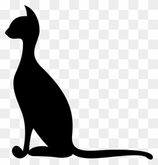 Thin Elegant Cat Black Side Silhouette Comments - Transparent Cat Black Silhouette Png Clipart