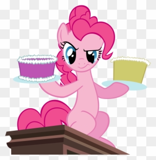 Pie Throwing Png Png Royalty Free - Pinkie Pie With Cake Clipart
