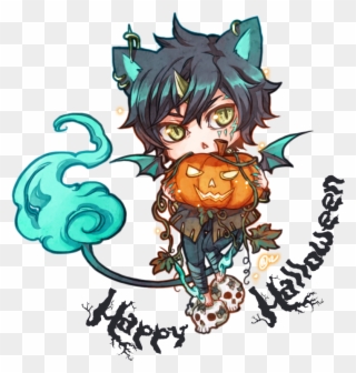 Download Picture Transparent Stock Free Cliparts Download - Happy Halloween Anime Chibi - Png Download