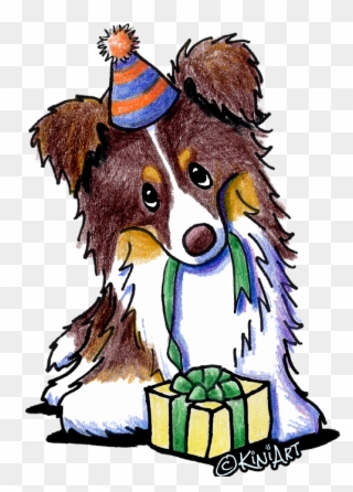 Bleed Area May Not Be Visible - Tri Chocolate Border Collie Clipart