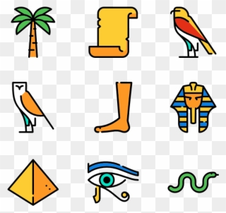 Linear Ancient Egypt Elements - Egypt Png Clipart