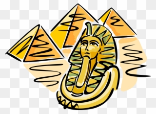 Vector Illustration Of Great Pyramids At Giza With - Tutankhamun Clipart
